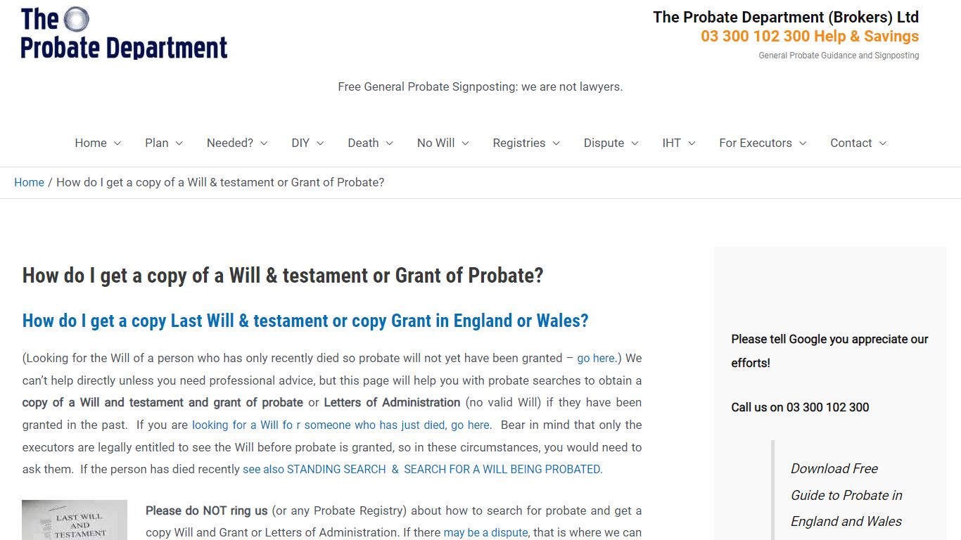 How do I get a copy of a Will & testament? - The Probate Department