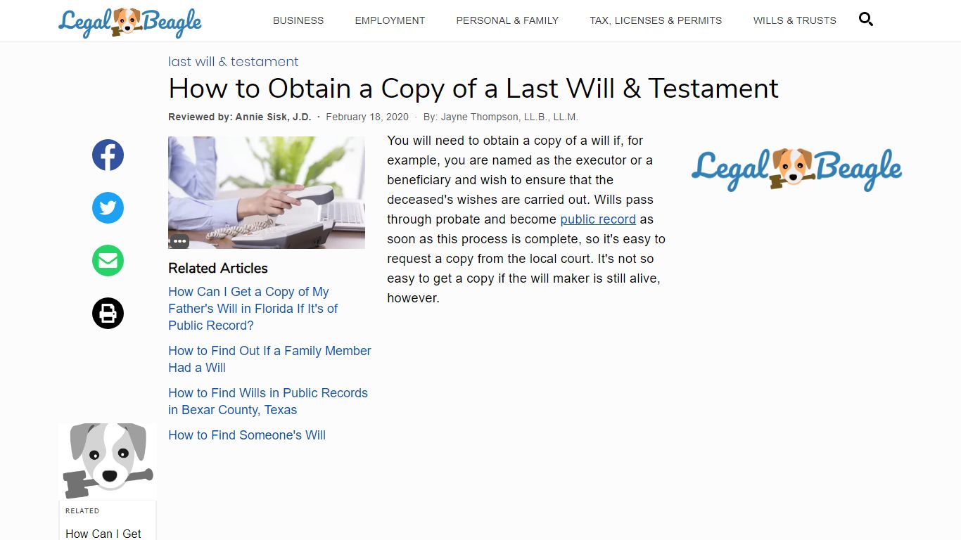 How to Obtain a Copy of a Last Will & Testament | Legal Beagle